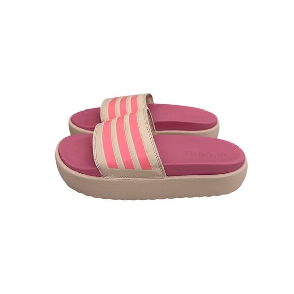 Adidas Shoes Adilette Pink Platform Slides Sandals Size Women's 6 - Picture 1 of 5